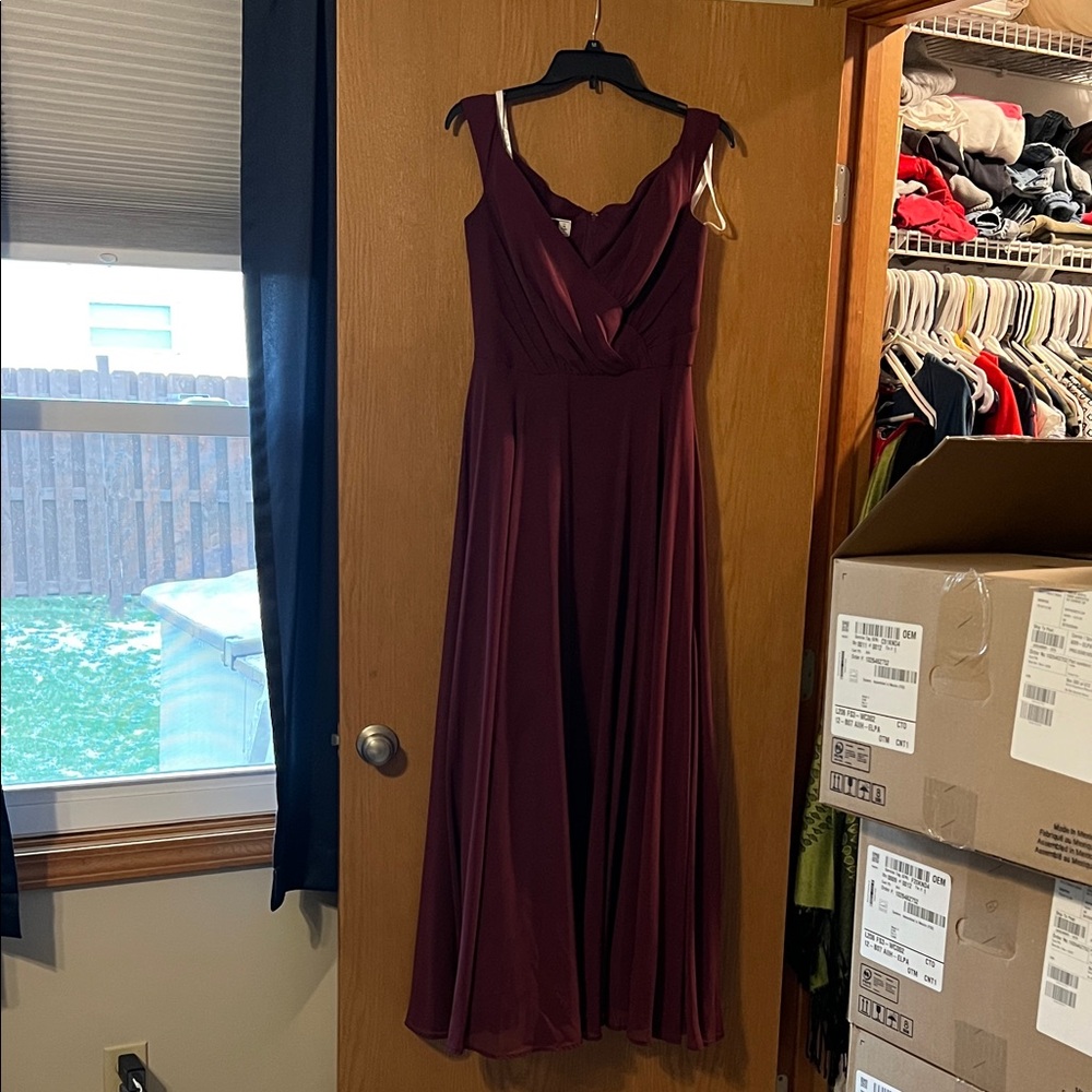 Elegant Burgundy Evening Gown